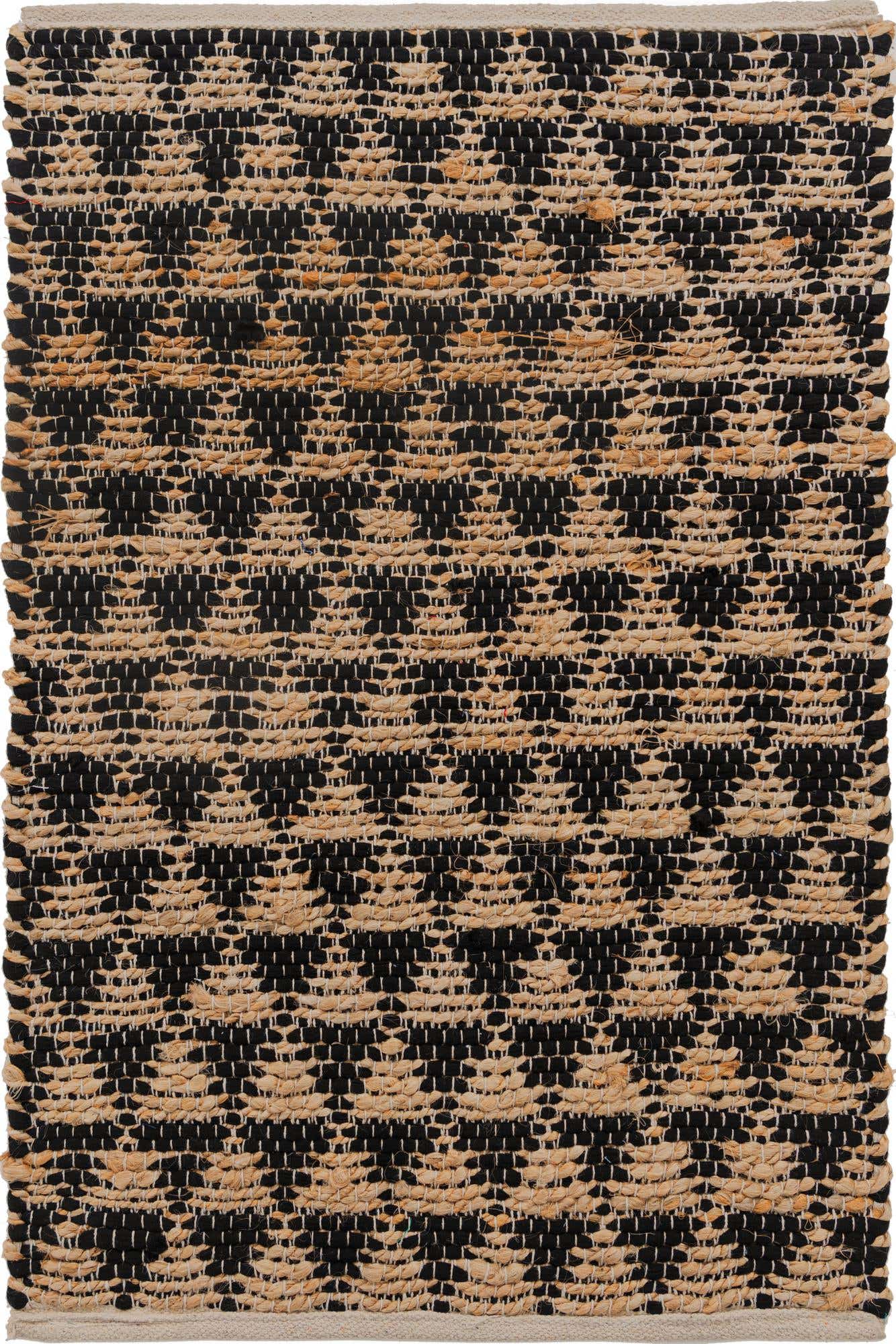 2' x 3' 1 Hand Woven Chindi Jute Rug