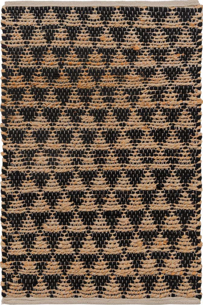 2' x 3' 1 Hand Woven Chindi Jute Rug