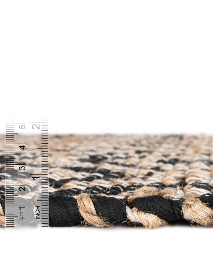 Custom Black Hand Woven Chindi Jute Rug