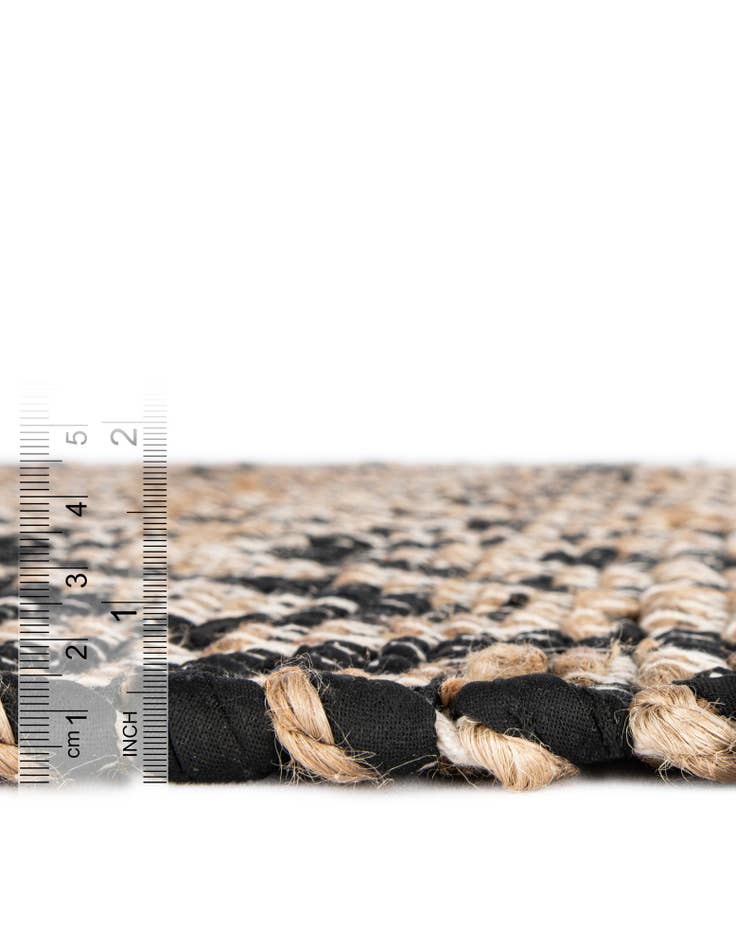 Detail image of Custom Black Hand Woven Chindi Jute Rug
