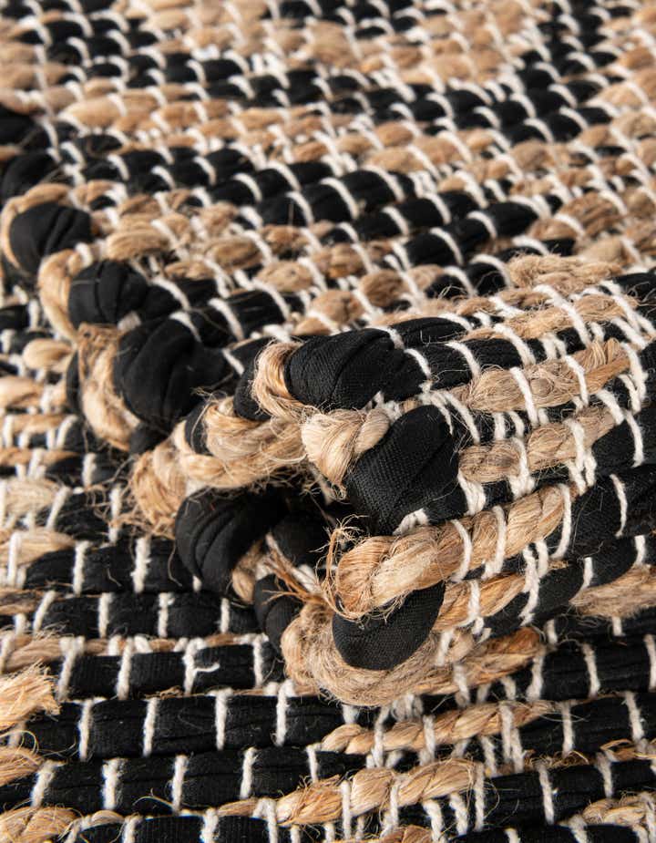 Custom Black Hand Woven Chindi Jute Rug