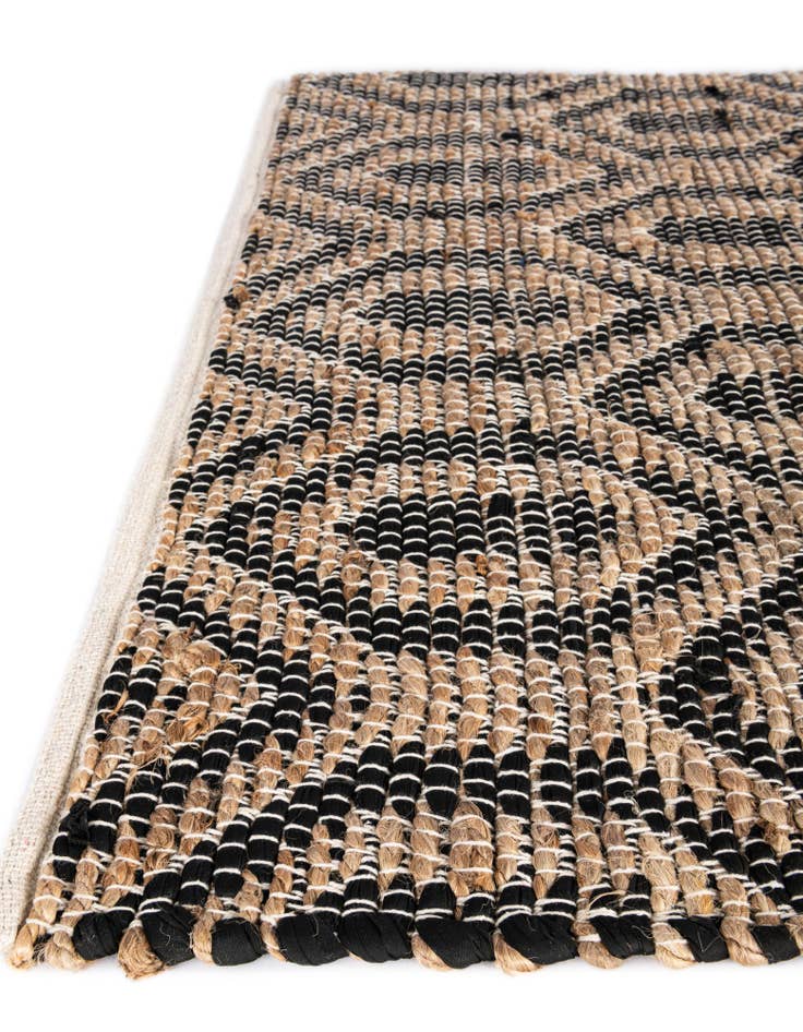 Detail image of Custom Black Hand Woven Chindi Jute Rug