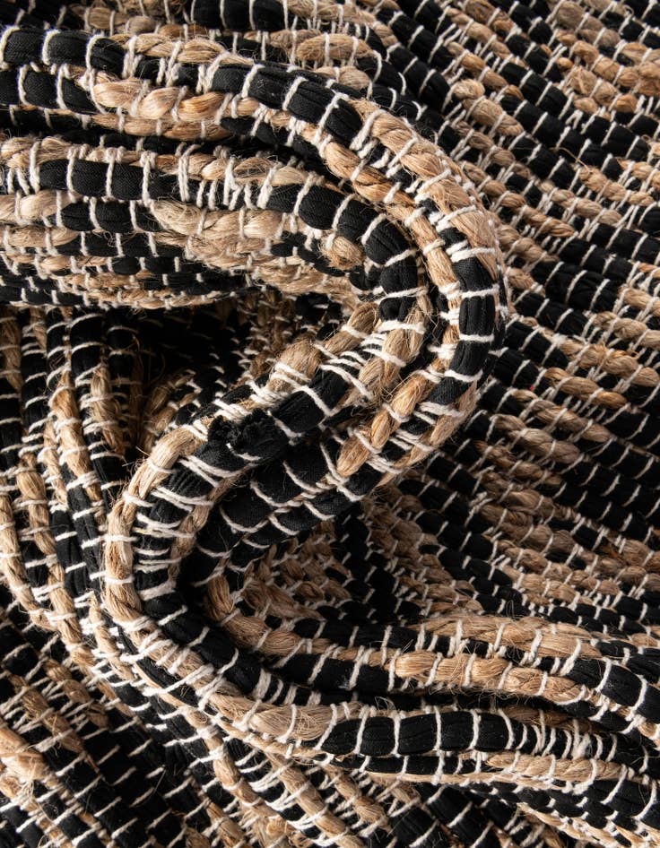 Detail image of Custom Black Hand Woven Chindi Jute Rug