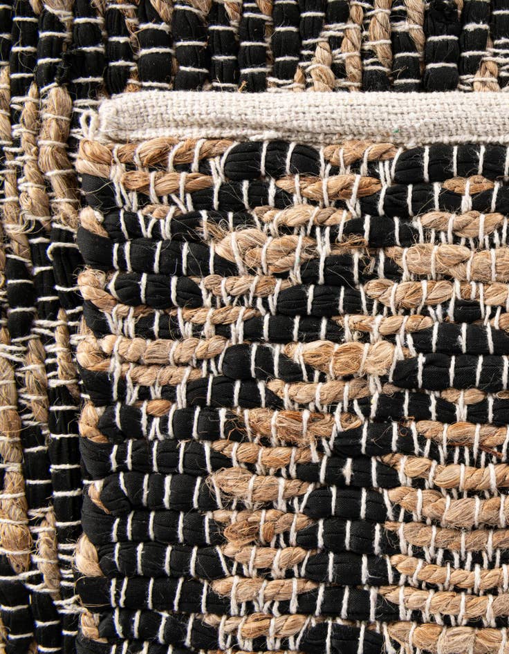 Detail image of Custom Black Hand Woven Chindi Jute Rug