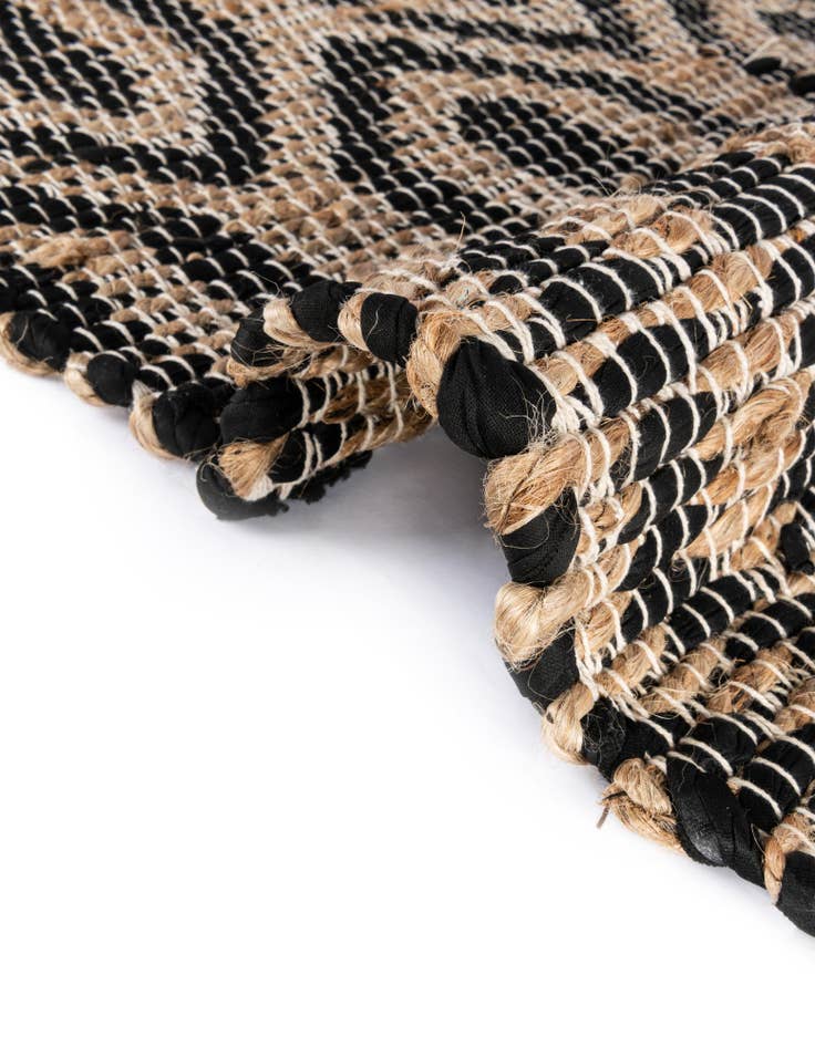 Detail image of Custom Black Hand Woven Chindi Jute Rug