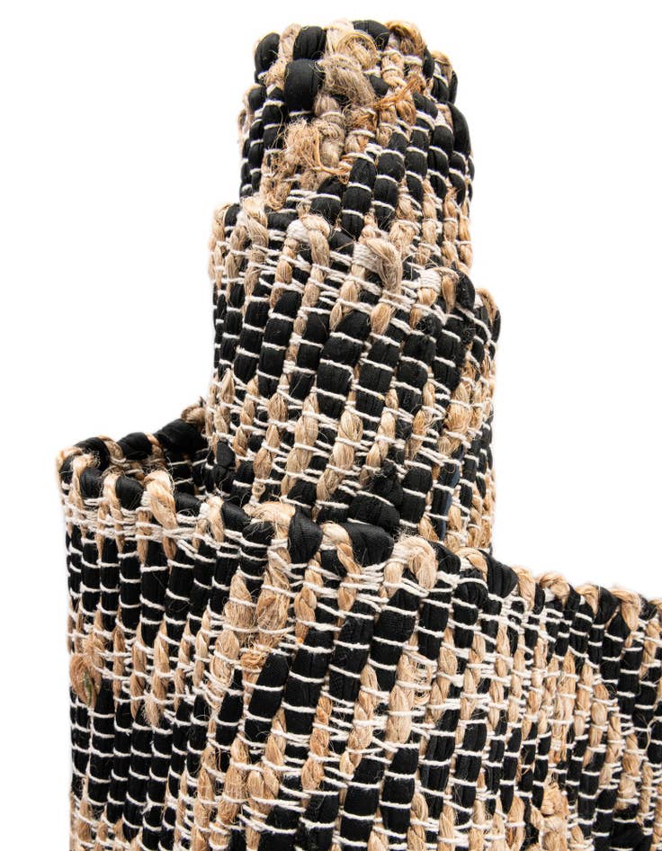 Detail image of Custom Black Hand Woven Chindi Jute Rug