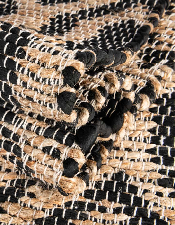 Custom Black Hand Woven Chindi Jute Rug