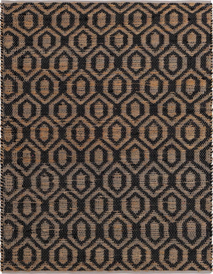 Detail image of 5' 1 x 8' Hand Woven Chindi Jute Rug