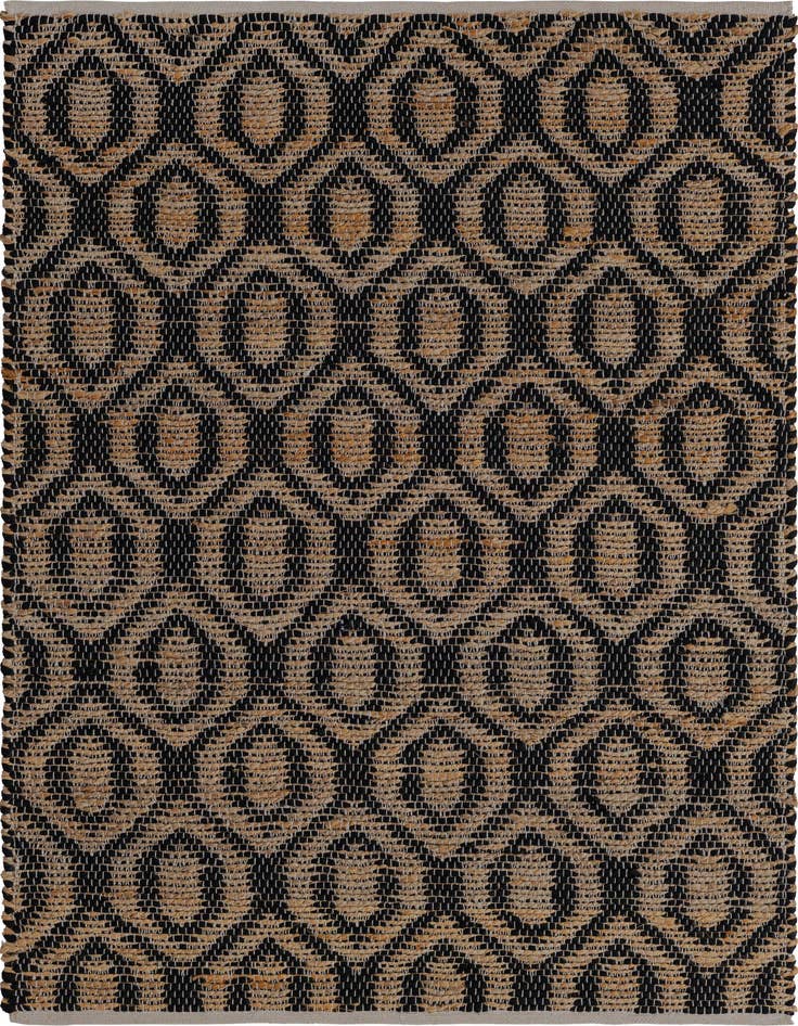 Detail image of 4' 1 x 6' 1 Hand Woven Chindi Jute Rug