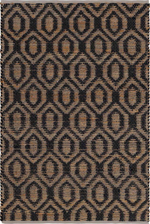 Detailansicht von 125cm x 185cm Handgewebt Chindi Jute Teppich