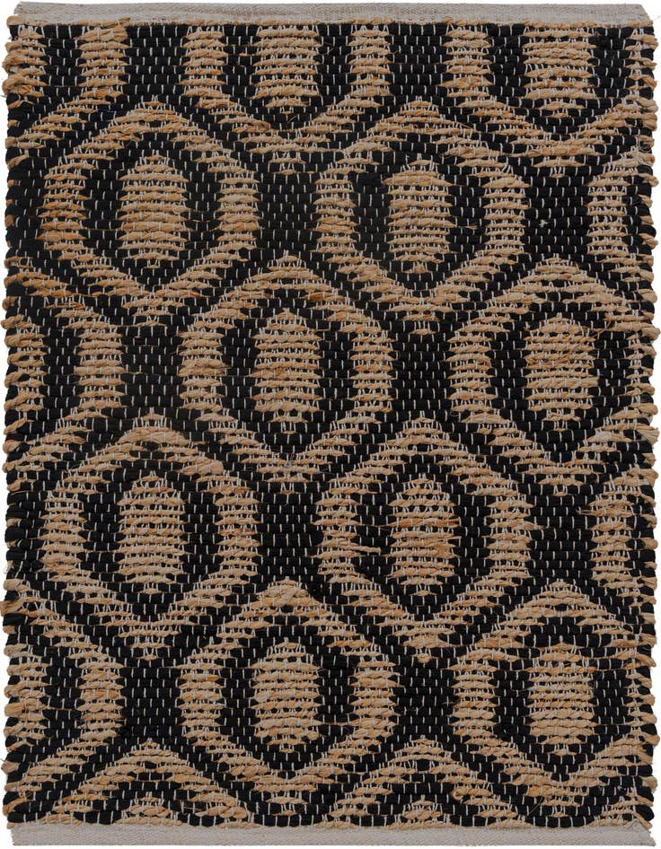 Detail image of 2' x 3' 1 Hand Woven Chindi Jute Rug