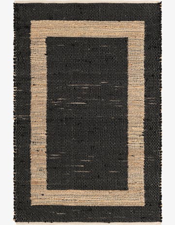 Black Hand Woven Chindi Jute Rug