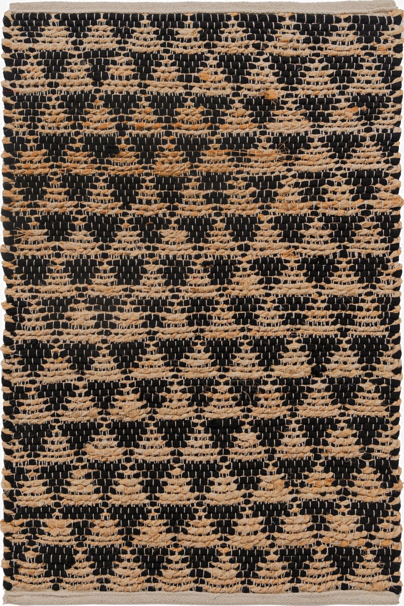 2' x 3' 1  Hand Woven Chindi Jute Rug
