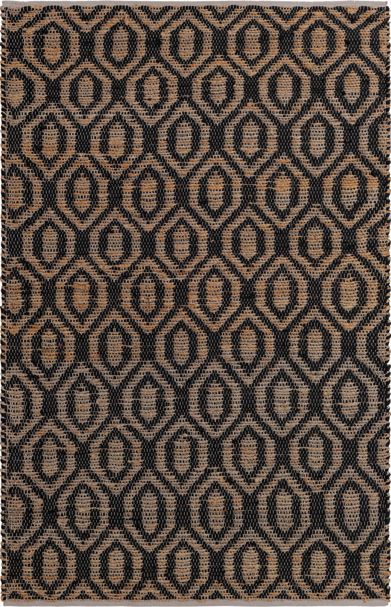 5' 1 x 8'  Hand Woven Chindi Jute Rug