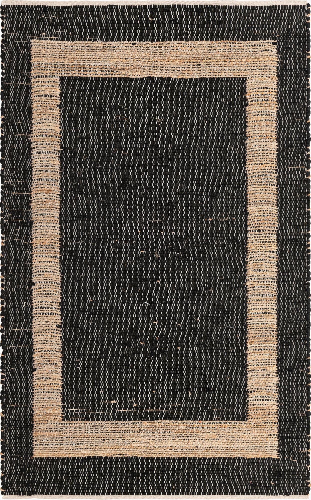 5' 1 x 8'  Hand Woven Chindi Jute Rug