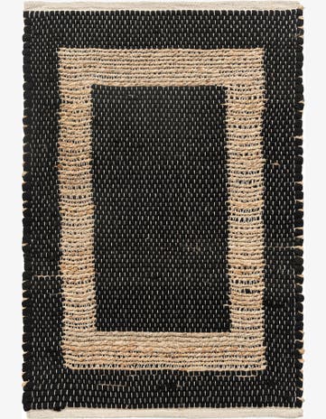 2' x 3' 1 Hand Woven Chindi Jute Rug