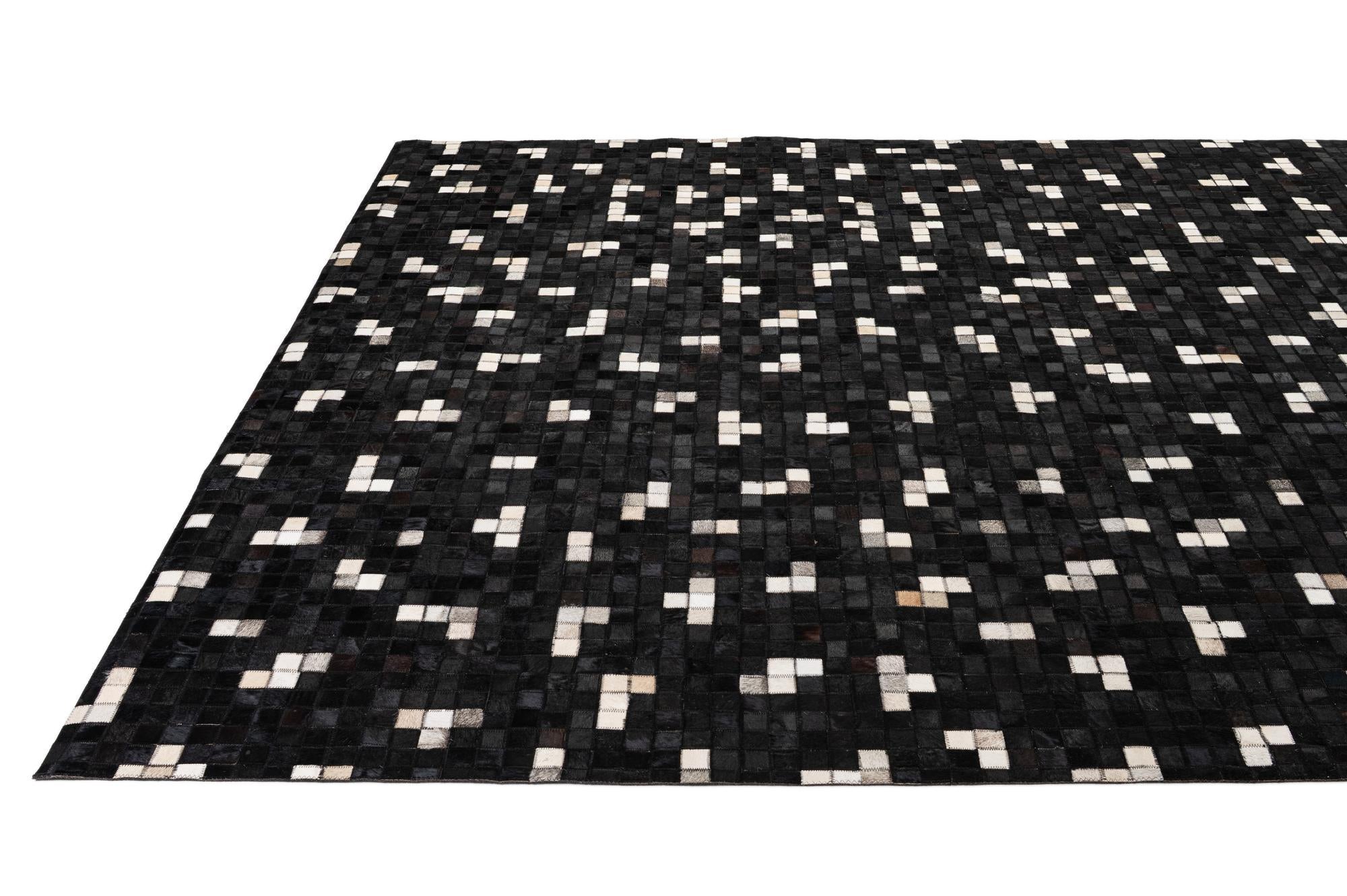 7' 11 x 9' 11 Cowhide - Patchwork Rug