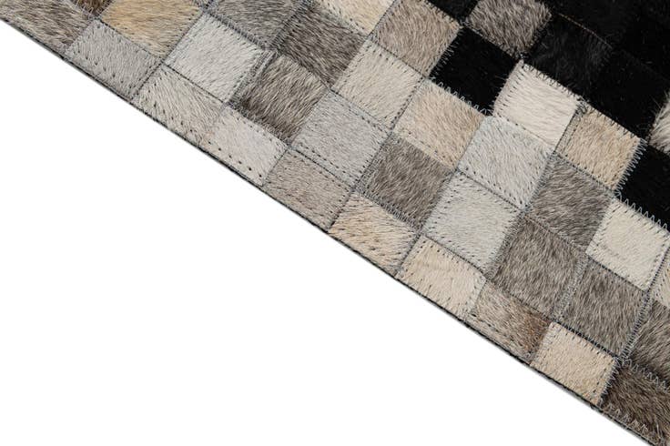 Detail image of 8' 1 x 9' 11 Cowhide - Patchwork Rug