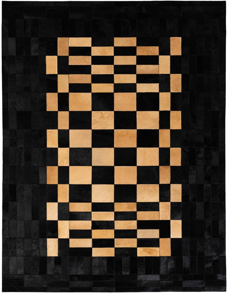Detail image of 5' 1 x 8' 1 Cowhide - Patchwork Rug