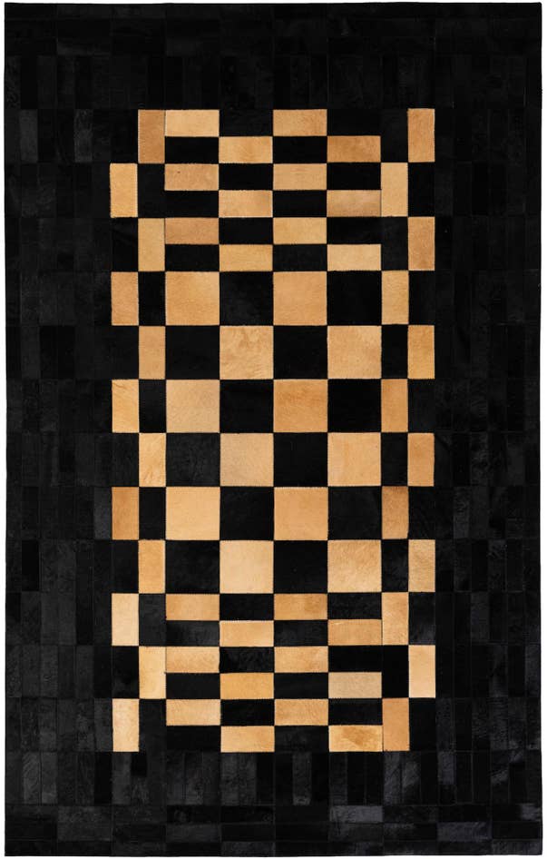 Detail image of 5' 1 x 8' 1 Cowhide - Patchwork Rug