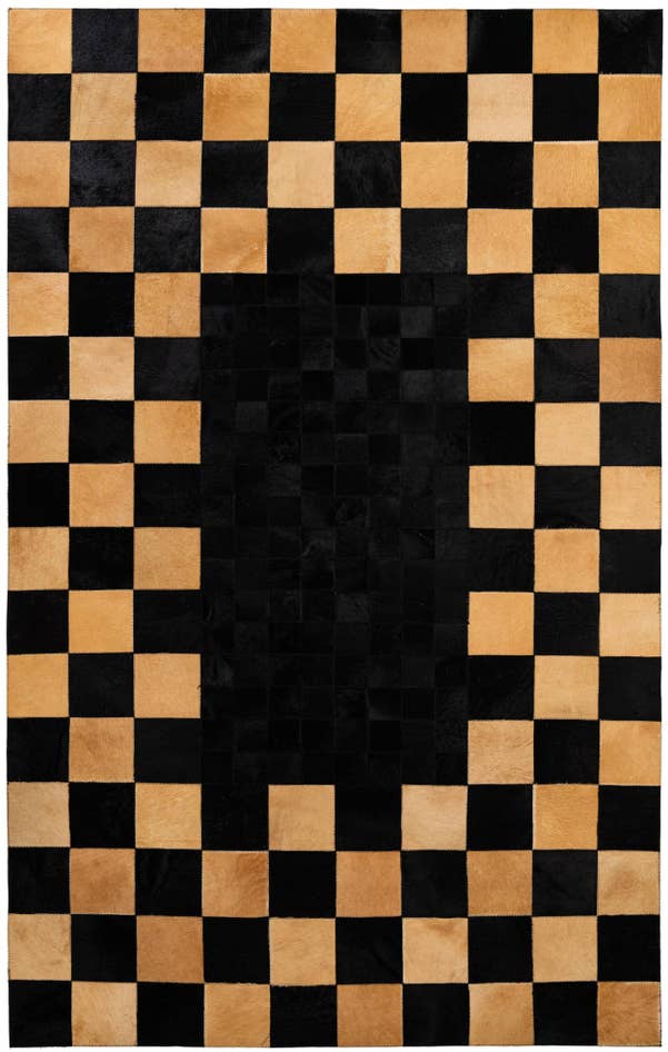 Detail image of 5' 1 x 8' 1 Cowhide - Patchwork Rug