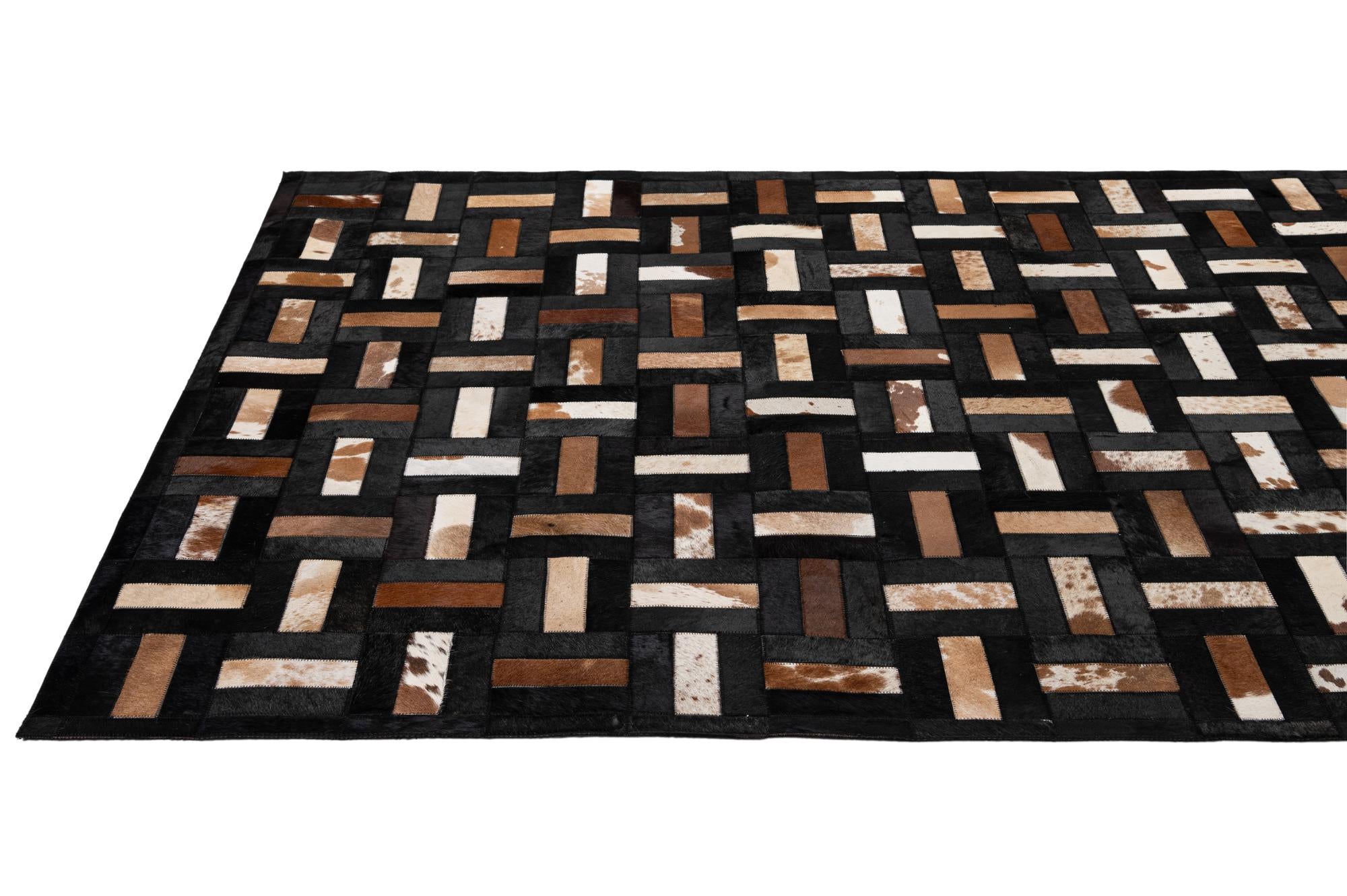 5' 3 x 8' 1 Cowhide - Patchwork Rug