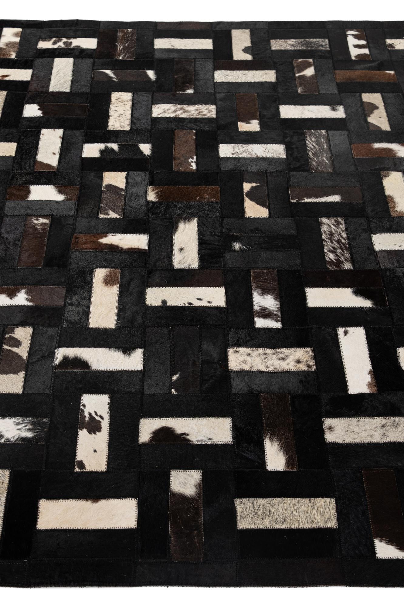 5' 3 x 8' Cowhide - Patchwork Rug