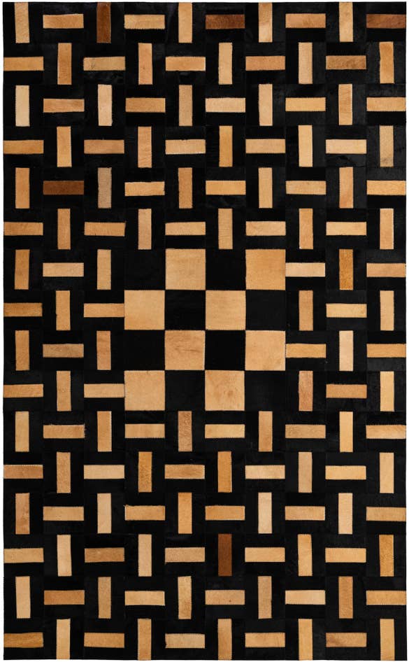 Detail image of 5' 1 x 8' Cowhide - Patchwork Rug