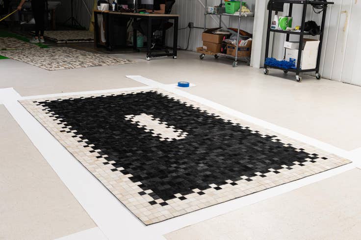 Detail image of 5' x 8' 2 Cowhide - Patchwork Rug