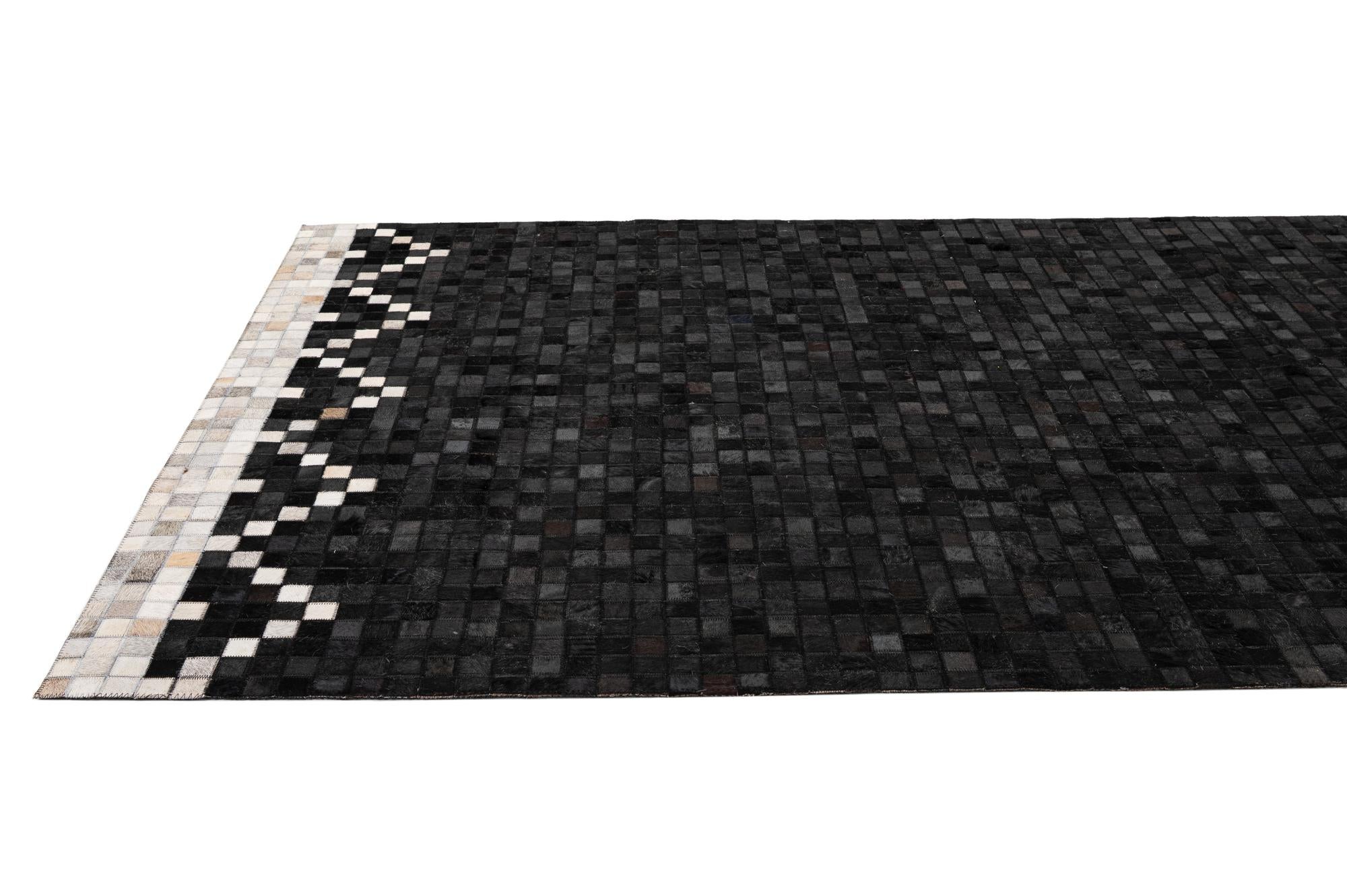 5' 2 x 8' 1 Cowhide - Patchwork Rug