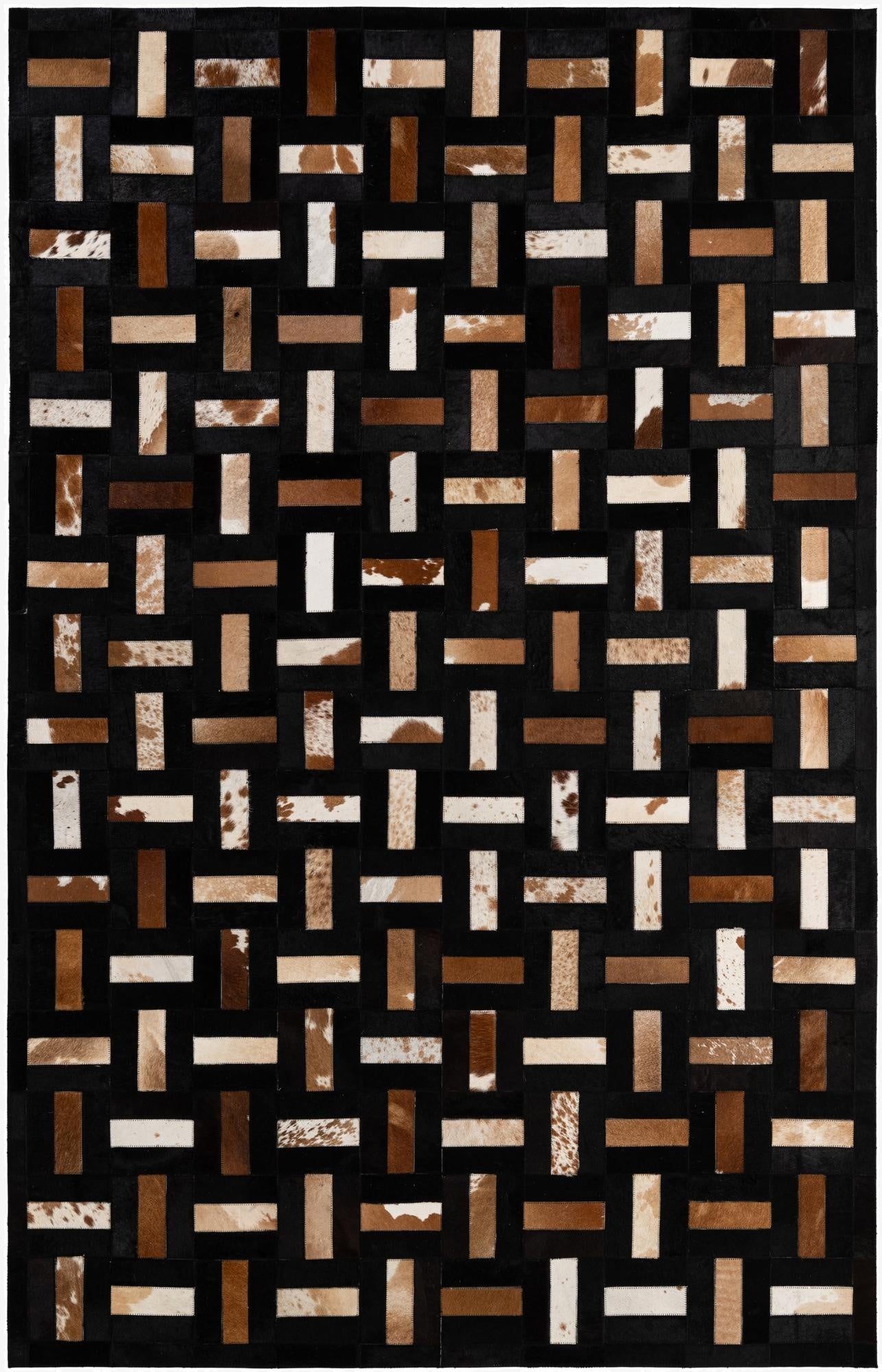 5' 3 x 8' 1 Cowhide - Patchwork Rug