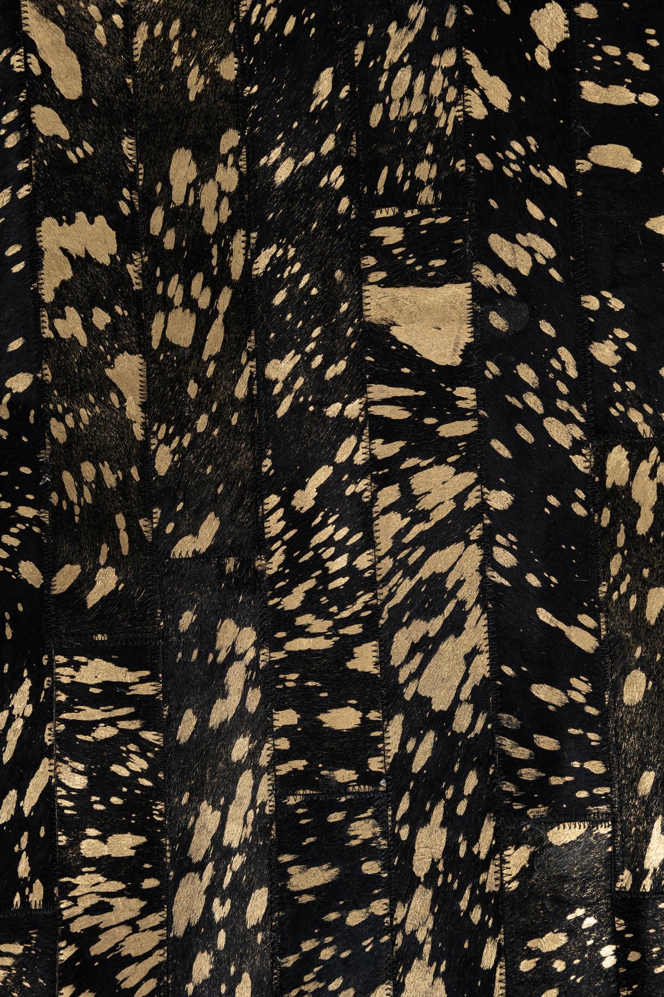 5' 2 x 7' 9 Cowhide Leather Rug