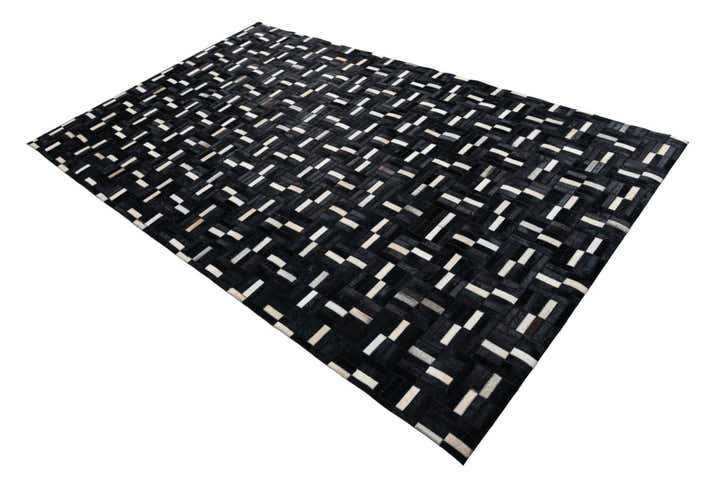 5' 1 x 8' 4 Cowhide Leather Rug