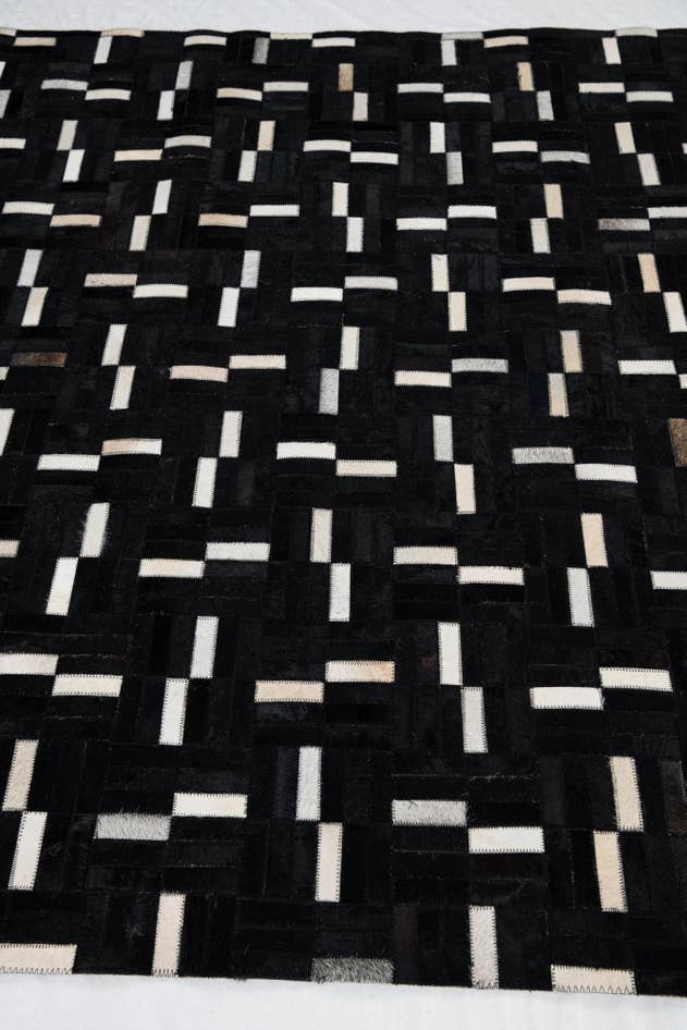 Detail image of 5' 1 x 8' 4 Cowhide Leather Rug