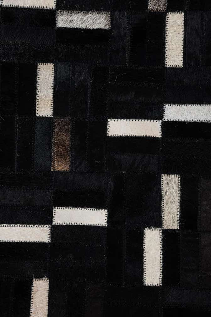 5' 1 x 8' 4 Cowhide Leather Rug