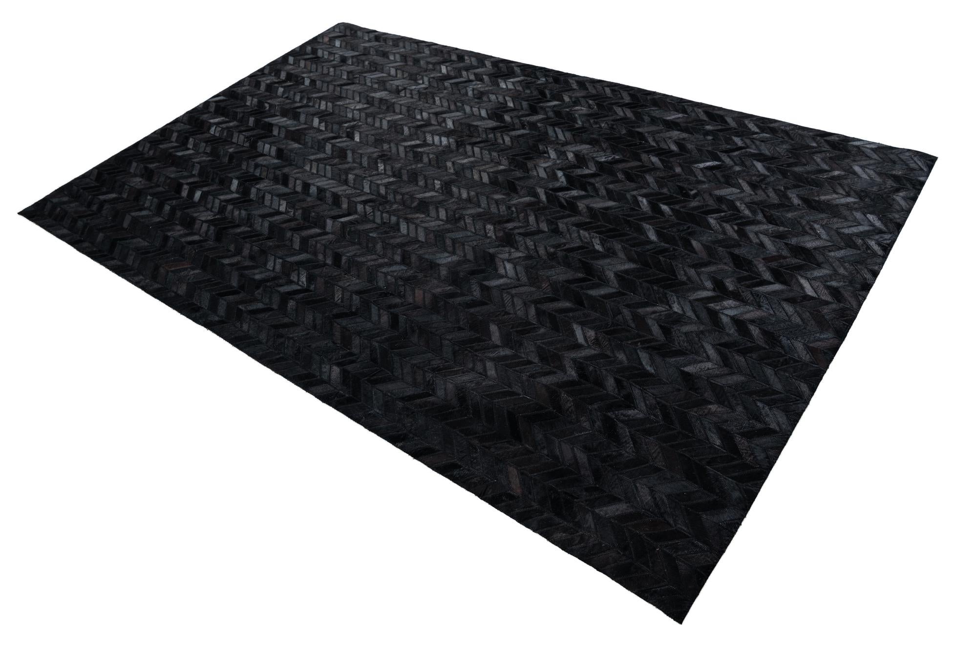 5' 1 x 8' Cowhide Leather Rug