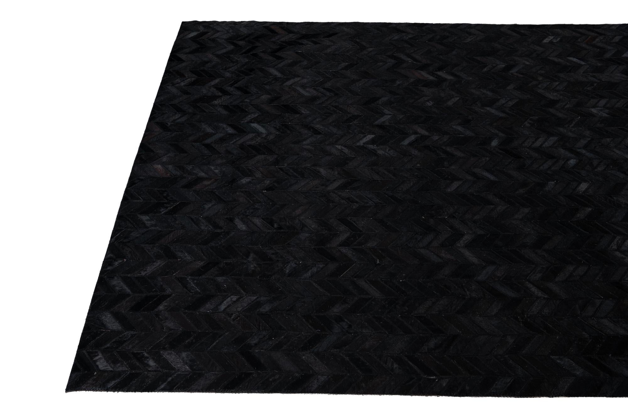 5' 1 x 8' Cowhide Leather Rug
