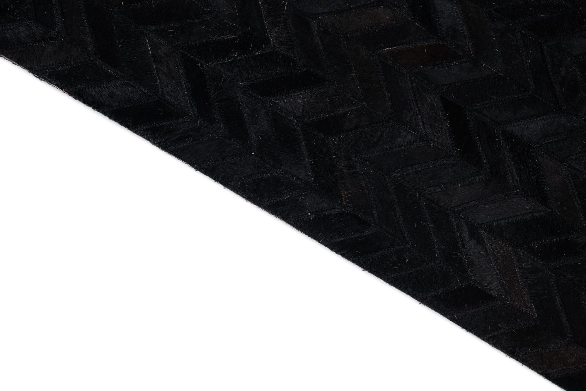 5' 1 x 8' Cowhide Leather Rug