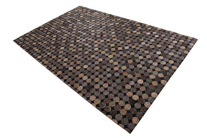 5' 1 x 8' Cowhide Leather Rug