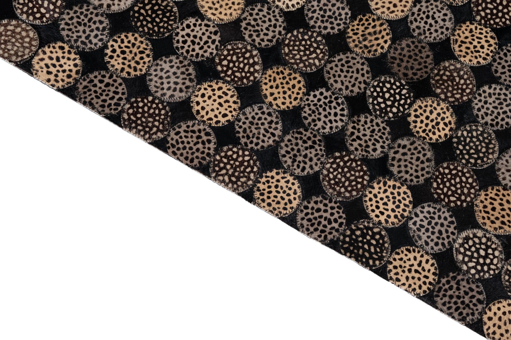 5' 1 x 8' Cowhide Leather Rug