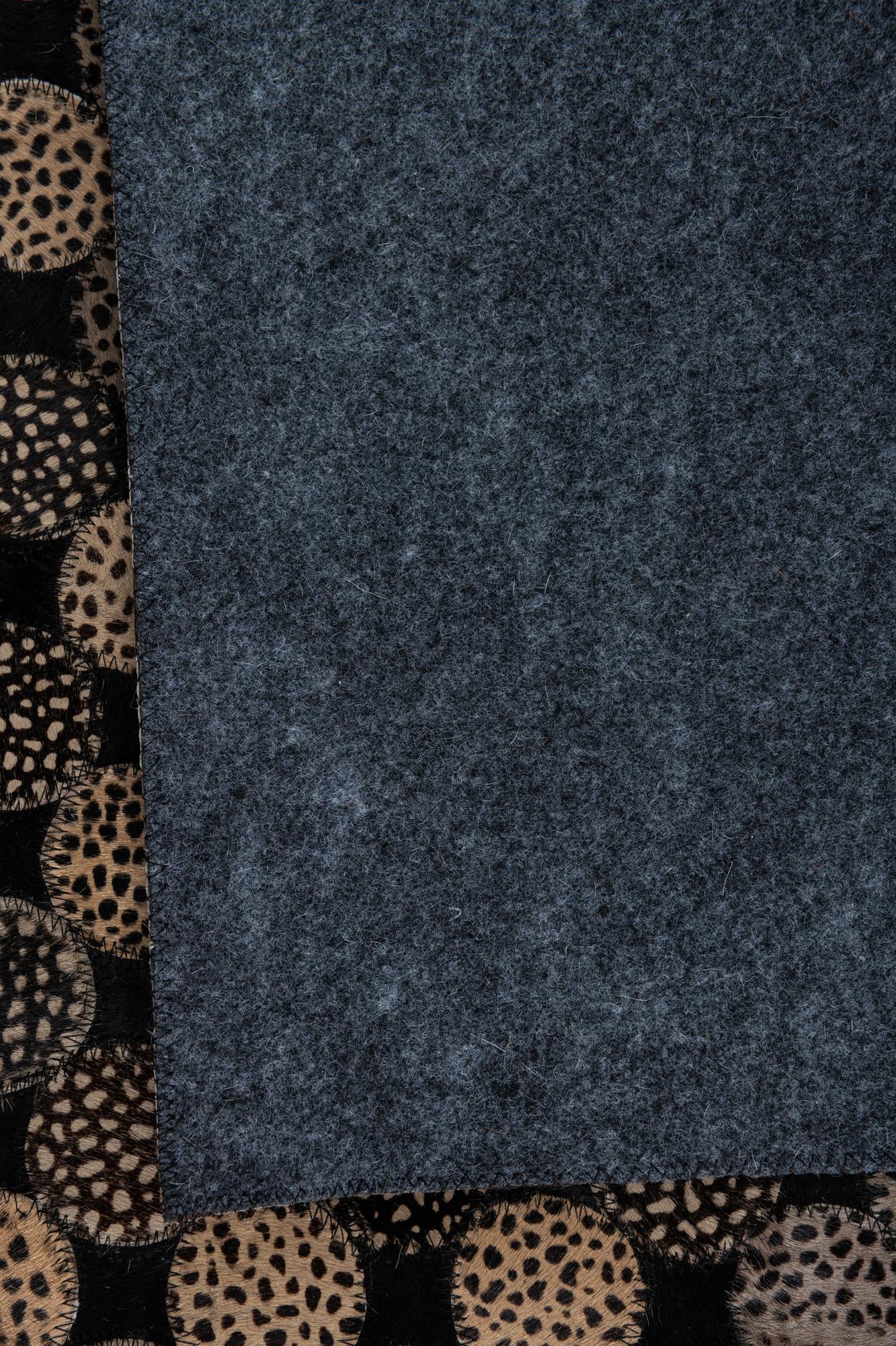 5' 1 x 8' Cowhide Leather Rug