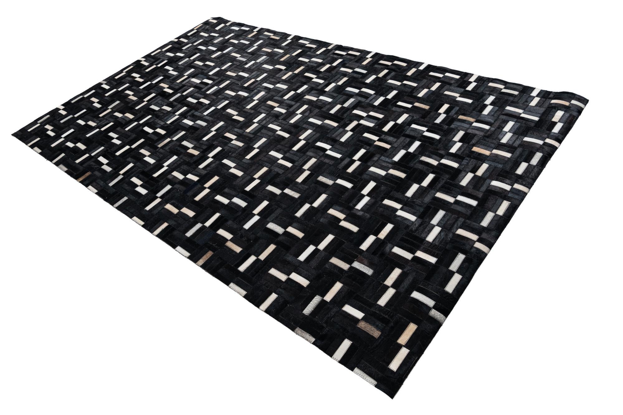 5' 3 x 8' 4 Cowhide Leather Rug