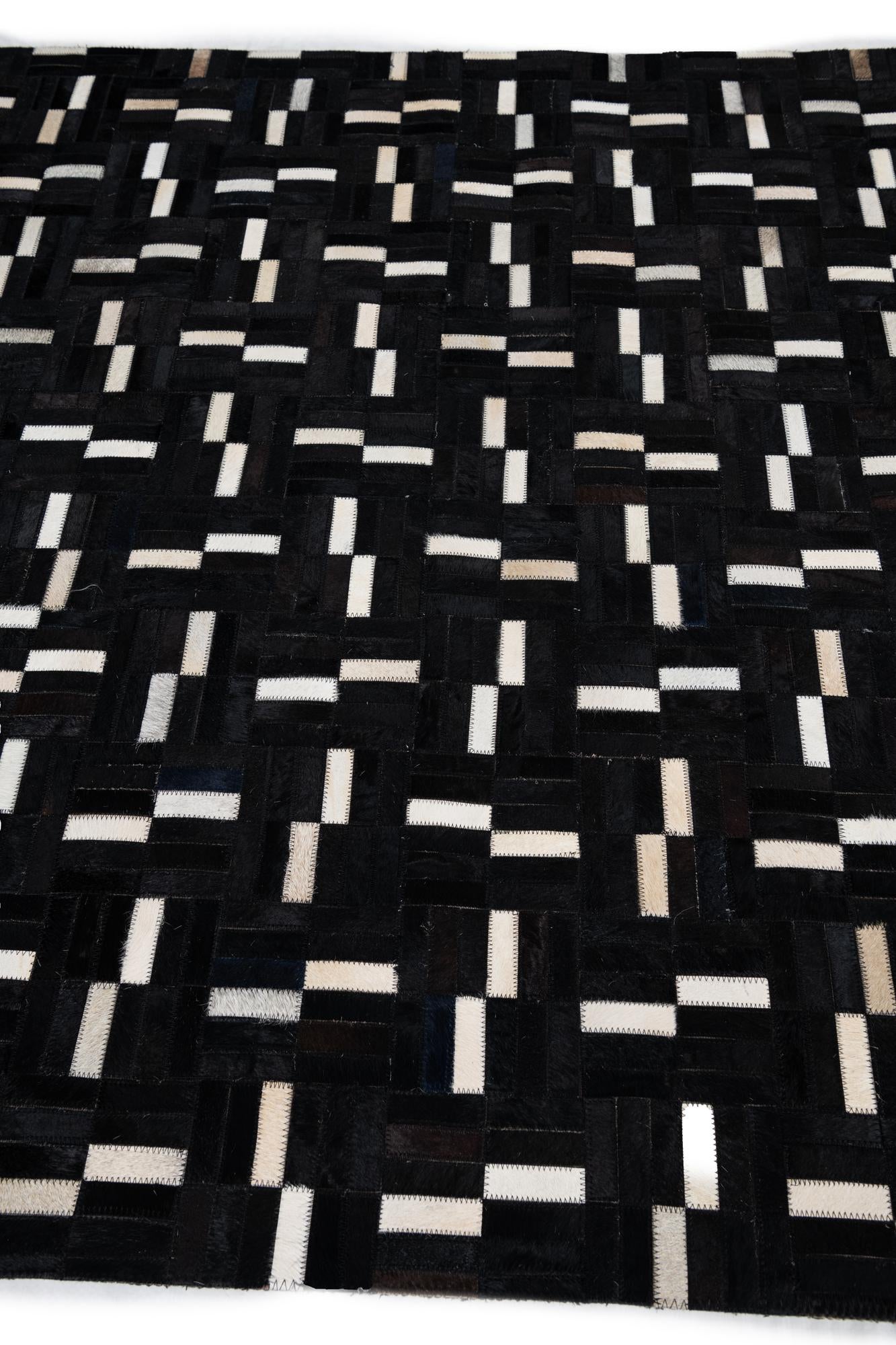 5' 3 x 8' 4 Cowhide Leather Rug