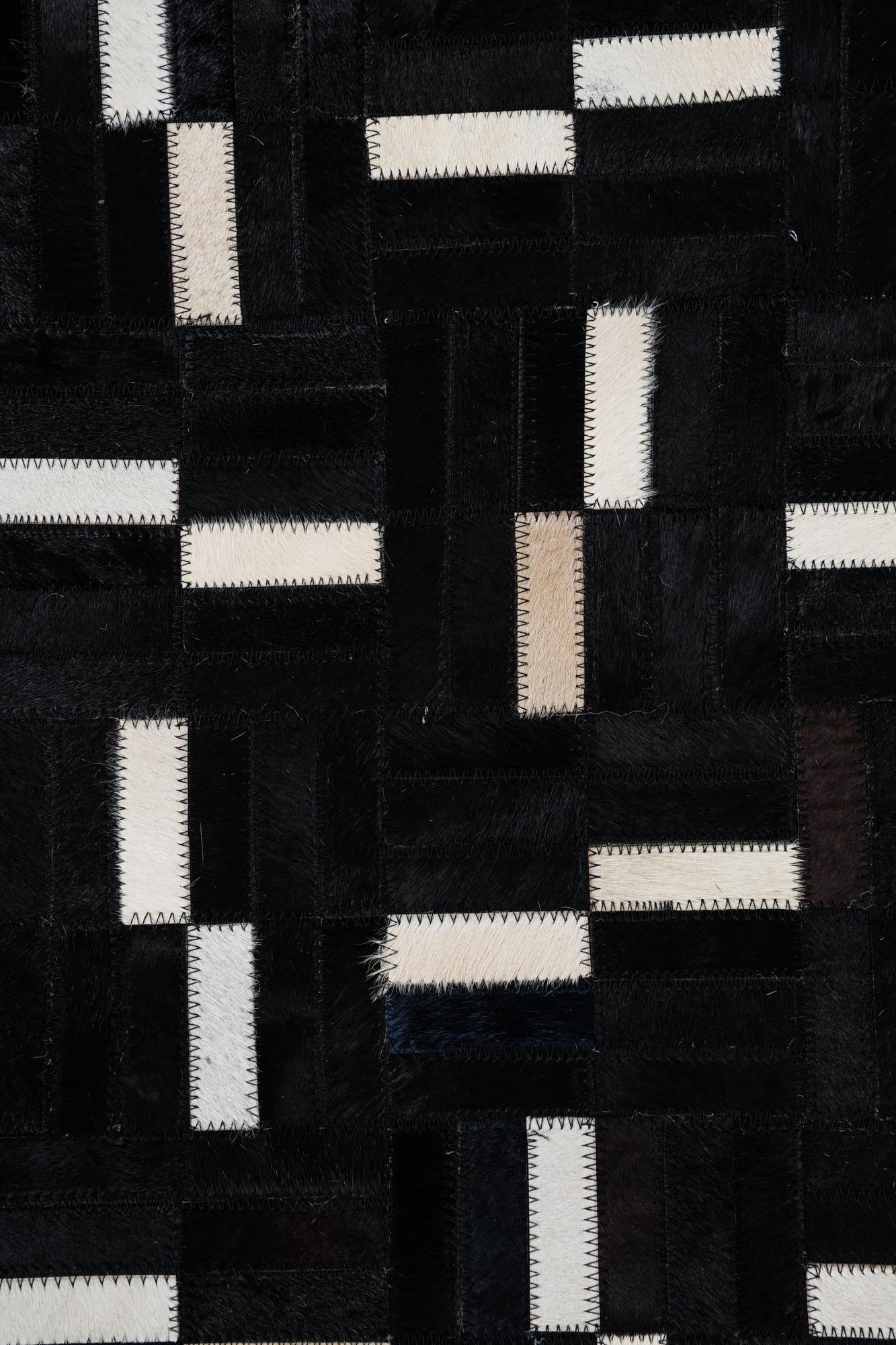 5' 3 x 8' 4 Cowhide Leather Rug