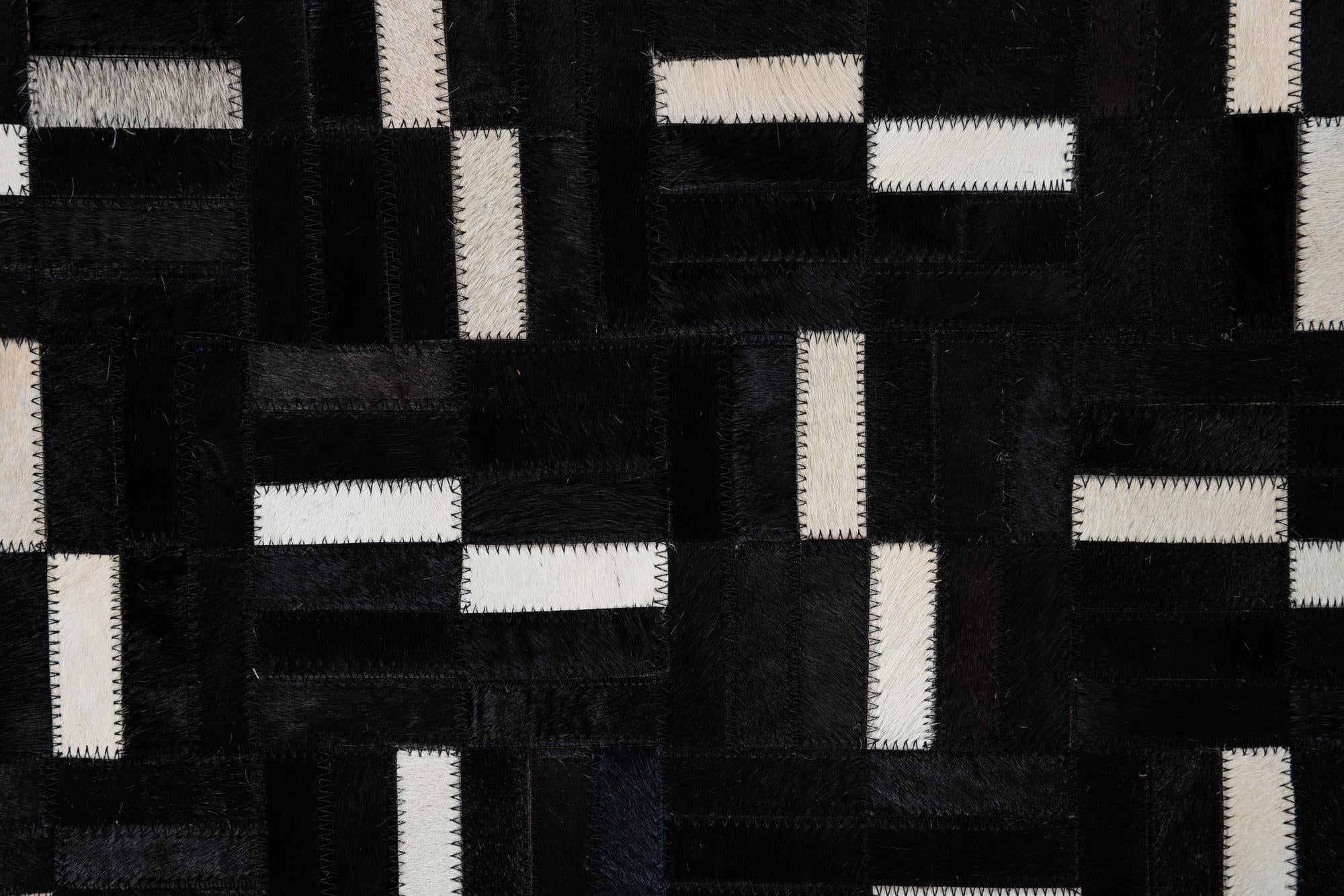 5' 3 x 8' 4 Cowhide Leather Rug