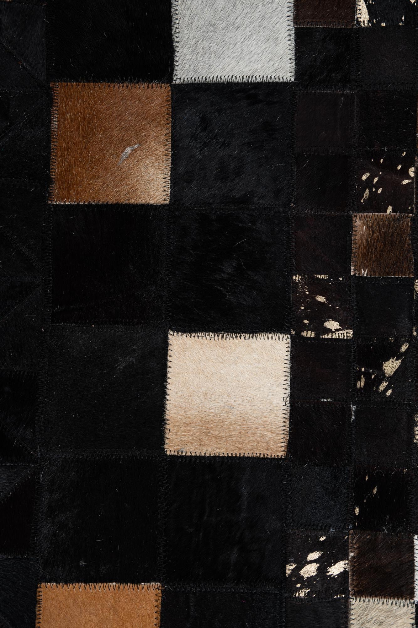 5' 1 x 7' 10 Cowhide Leather Rug