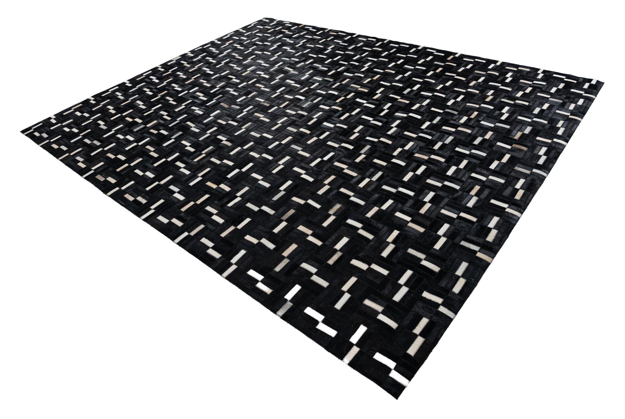 7' 10 x 9' 9 Cowhide Leather Rug