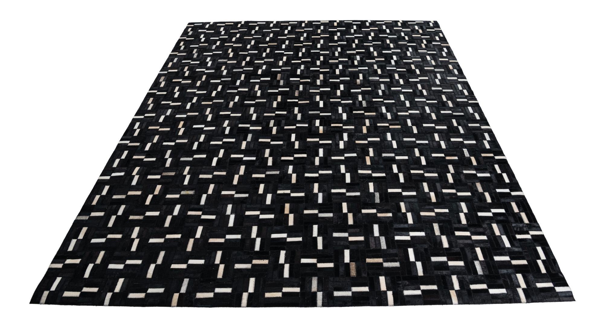 7' 10 x 9' 9 Cowhide Leather Rug