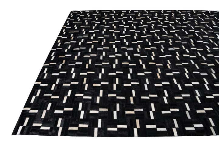 7' 10 x 9' 9 Cowhide Leather Rug