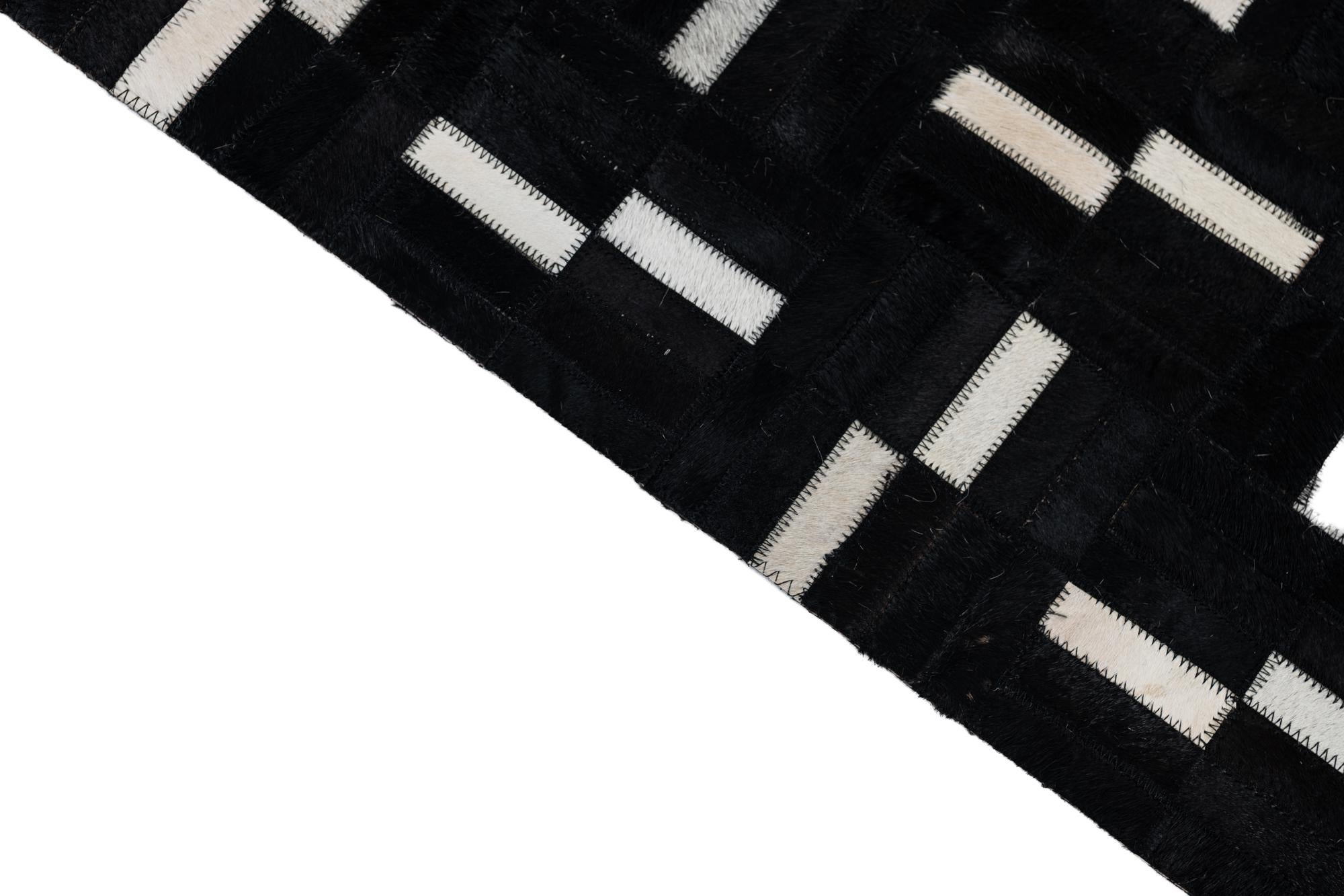 7' 10 x 9' 9 Cowhide Leather Rug